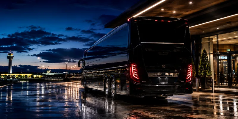 Executive motor coach, Rear view