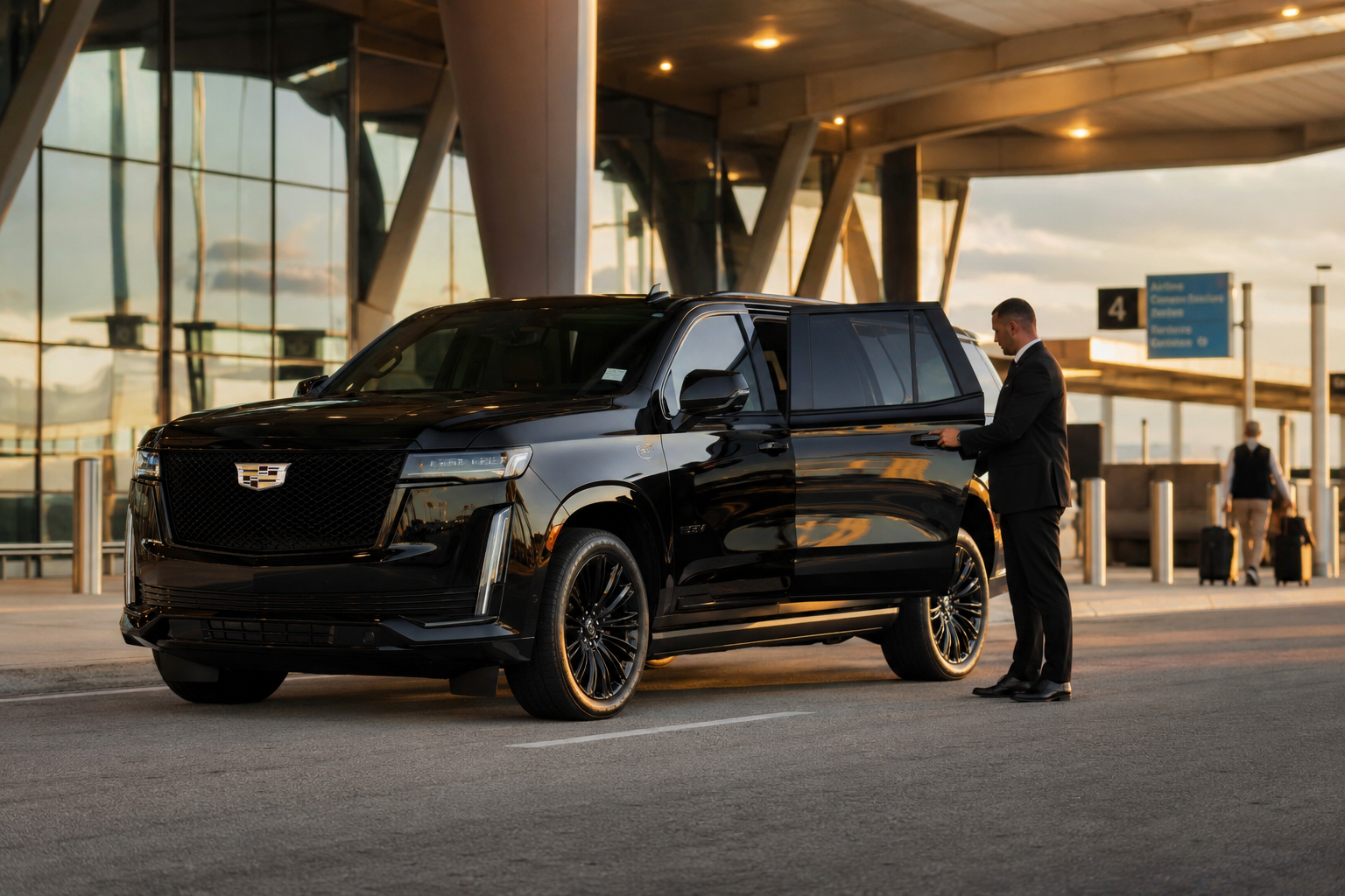 Black Cadillac Escalade ESV luxury SUV — Emerald City Limos chauffeur fleet