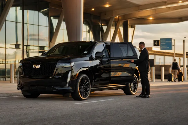 Black Cadillac Escalade ESV luxury SUV — Emerald City Limos chauffeur fleet