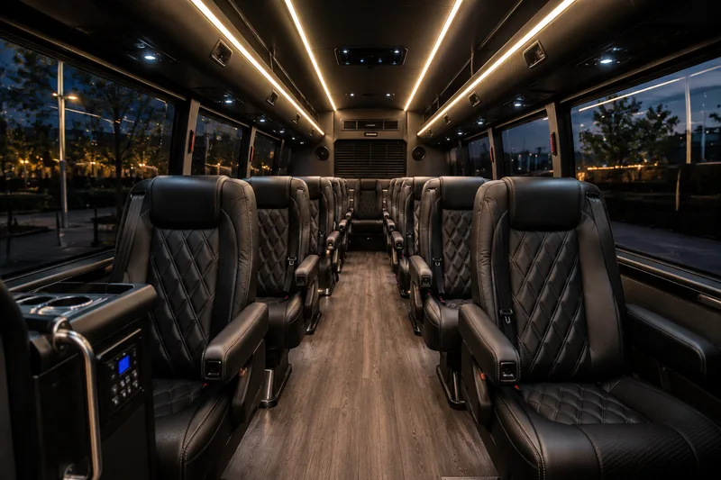 Freightliner minibus, interior view