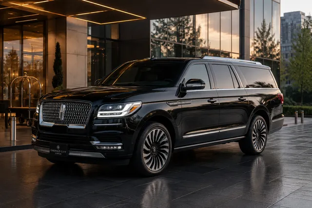 Black Lincoln Navigator L luxury SUV — Emerald City Limos chauffeur fleet