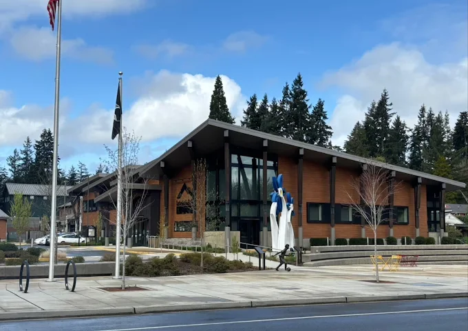 Executive black sedan parked near Mountlake Terrace transit center