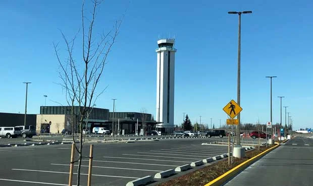 Paine Field / Snohomish County Airport runway with luxury chauffeur transfer in Everett, WA
